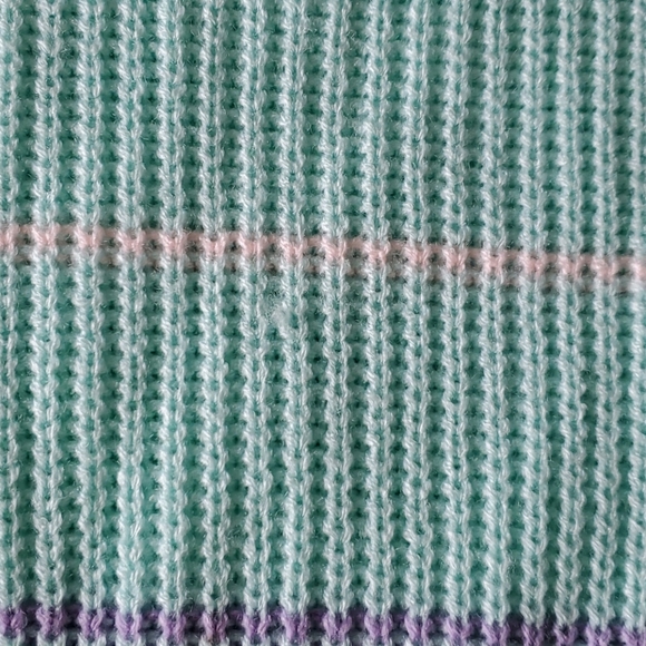 Vintage Teal Sweater with Stripes - Picture 11 of 11